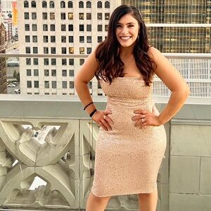 Strapless gold dress worn once